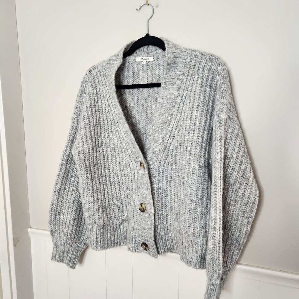 Madewell Gray Button-Up Cardigan